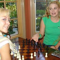 Summer - two sexy blonde teenie playing in the checkmate